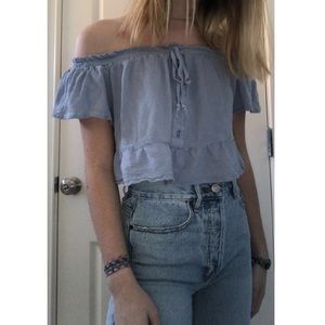 Pacsun cropped flowy off-the-shoulder top